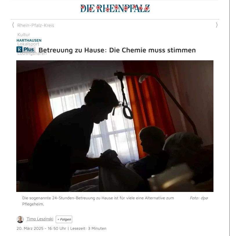 Zeitungsartikel – Die Rheinpfalz